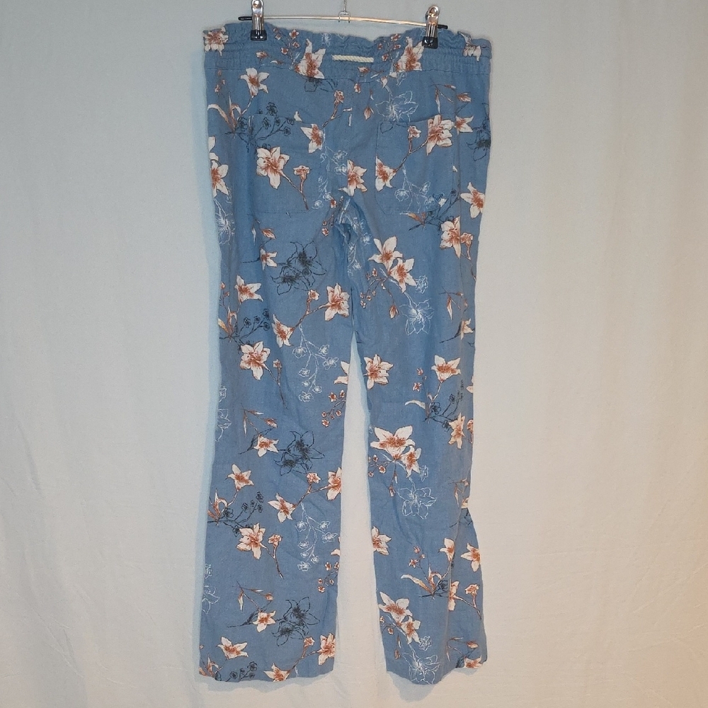 Roxy Blue Floral Patterned Pants - Picture 3 of 3
